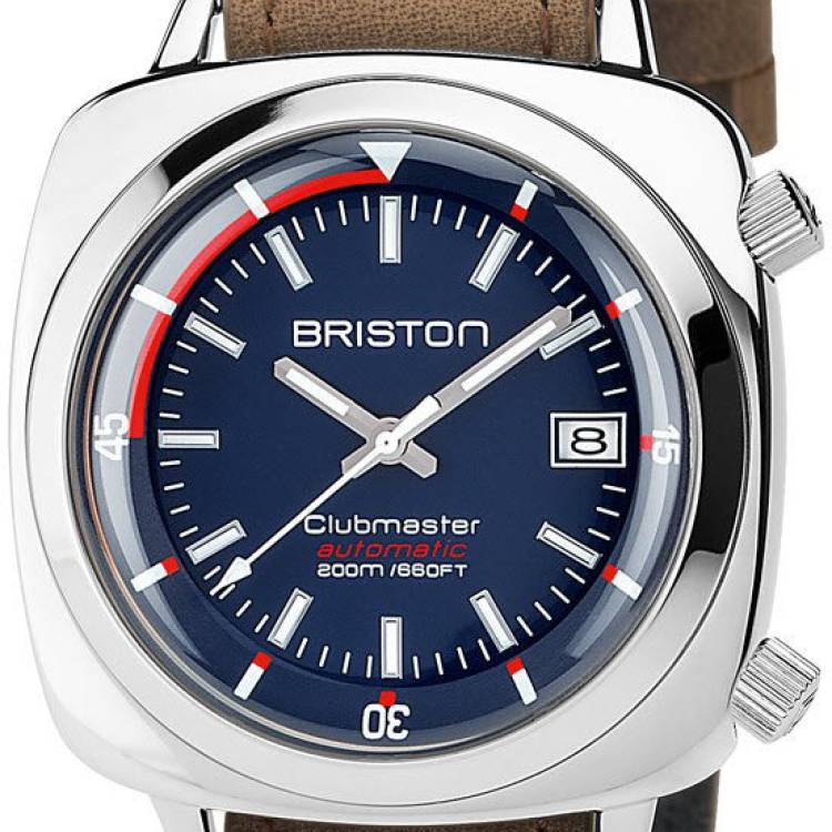 Briston Watch Clubmaster Diver Polished Steel - Blue