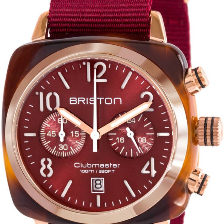 Briston Watch Clubmaster Classic Chrono Date - Red