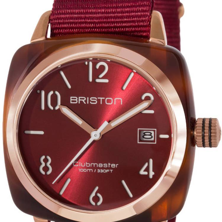 Briston Watch Clubmaster Classic HMS Date - Red