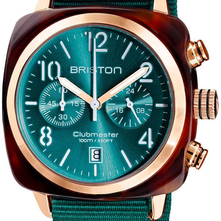 Briston Watch Clubmaster Classic Acetate Gold - Green