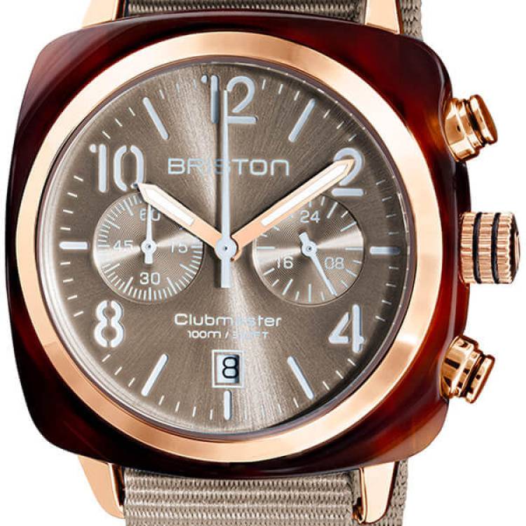 Briston Watch Clubmaster Classic Acetate Gold - Taupe
