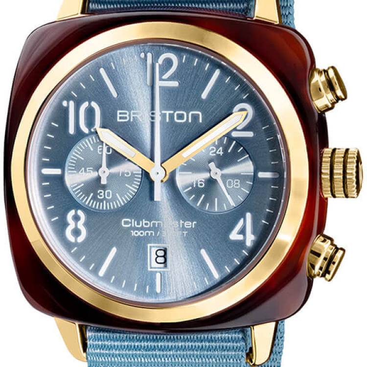 Briston Watch Clubmaster Classic Acetate Gold - Blue