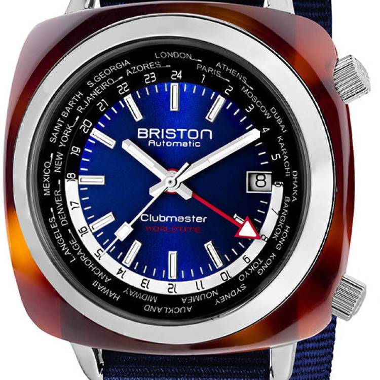 Briston Watch Clubmaster Traveler Worldtime GMT Limited Edition - Blue