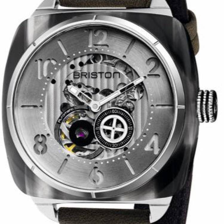 Briston Watch Streamliner Skeleton Grey Acetate - Silver
