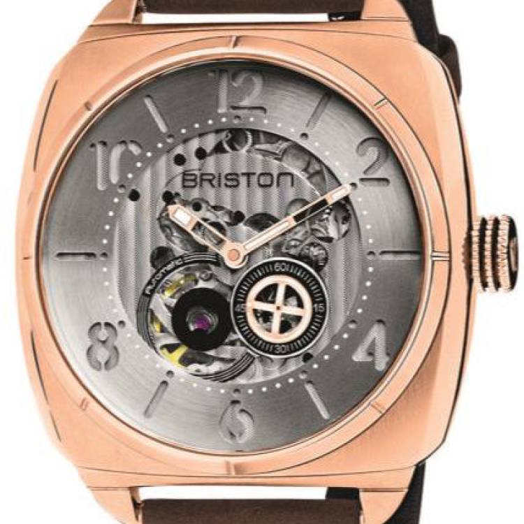 Briston Watch Streamliner Skeleton Rose Gold IP - Silver