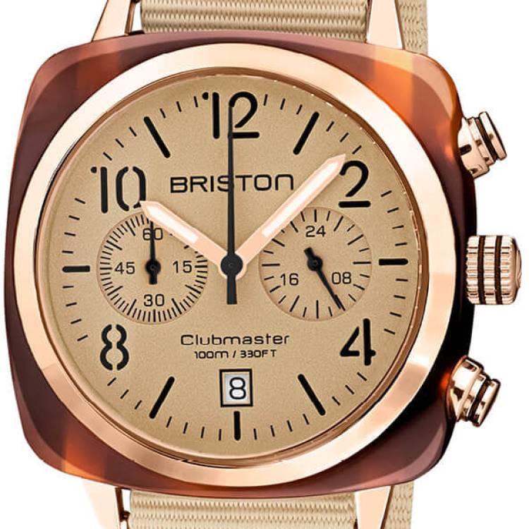 Briston Watch Clubmaster Classic Chronograph Terracotta Vanilla - Cream