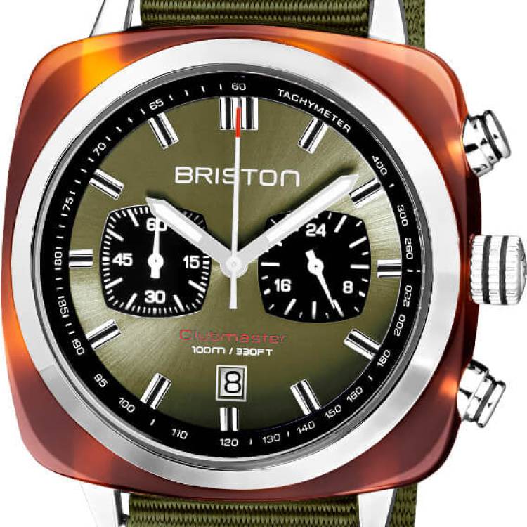 Briston Watch Clubmaster Classic Sport Green Olive - Green