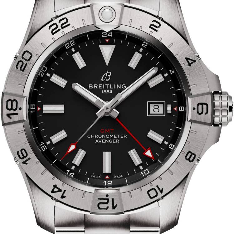 Breitling Watch Avenger Automatic GMT 44 Black Bracelet
