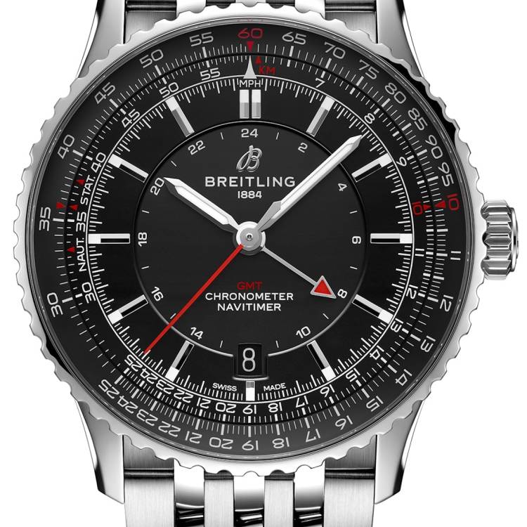 Breitling Watch Navitimer Automatic GMT 41 Black Bracelet
