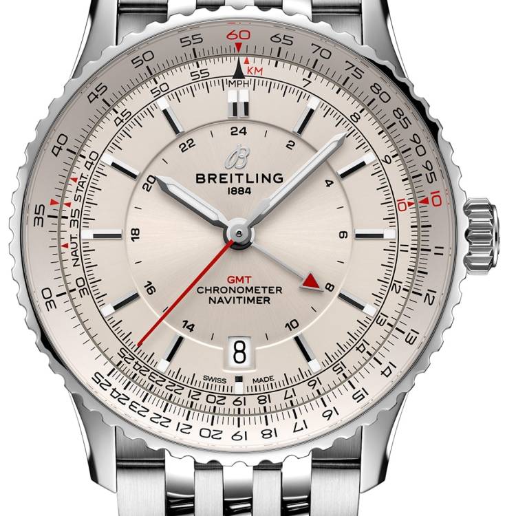 Breitling Watch Navitimer Automatic GMT 41 Cream Bracelet