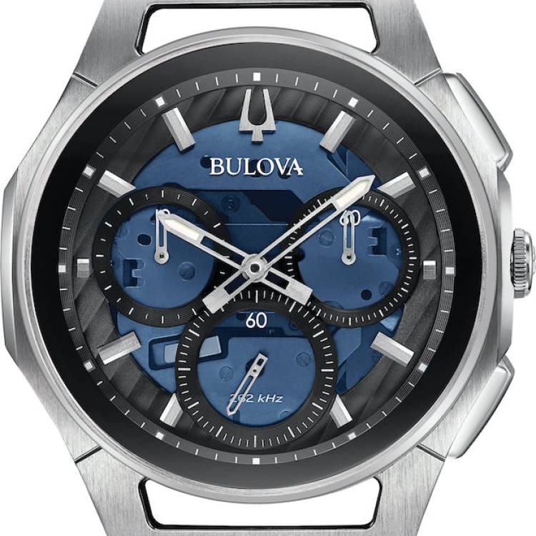 Bulova Watch Curv Mens - Blue