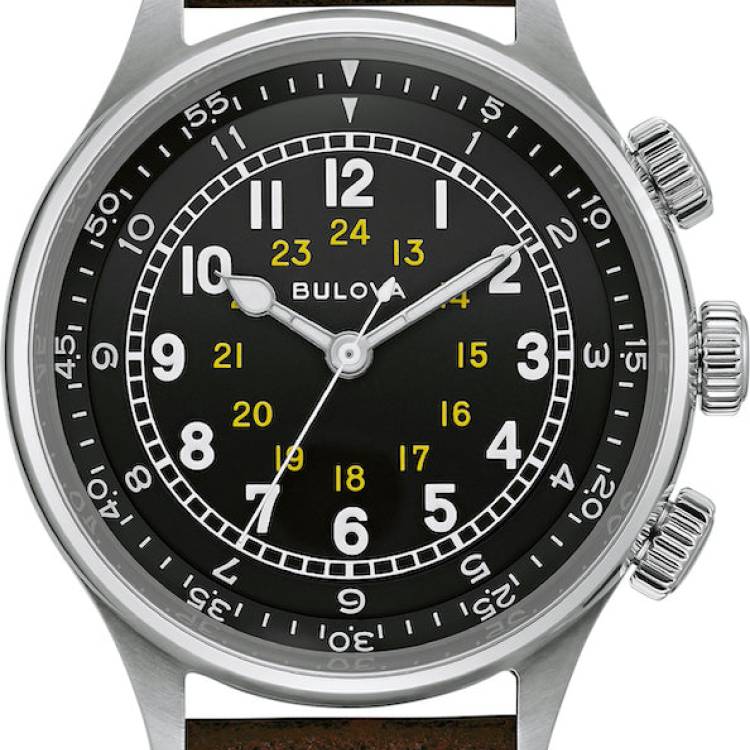 Bulova Watch Military A- 15 Pilot Mens - Black
