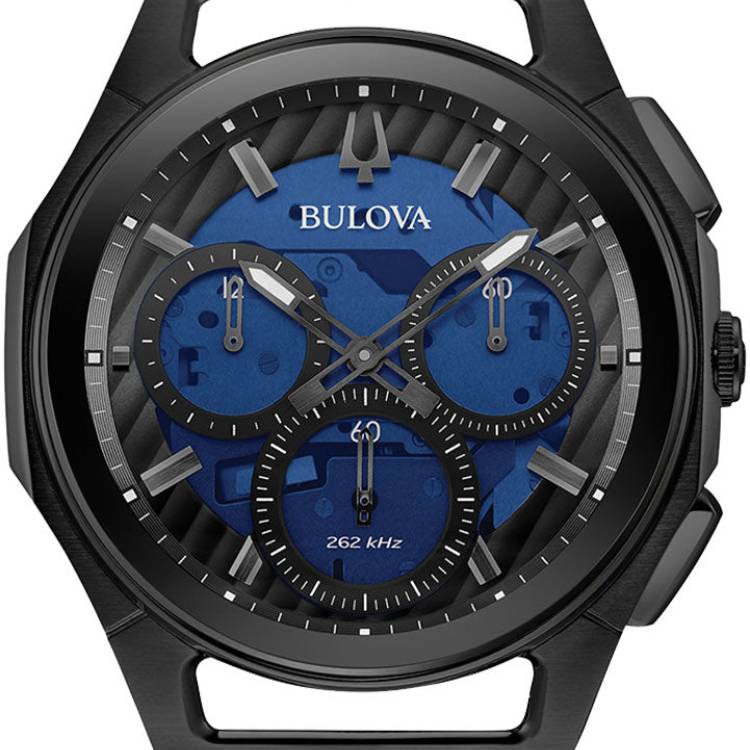 Bulova Watch Curv Mens D - Blue