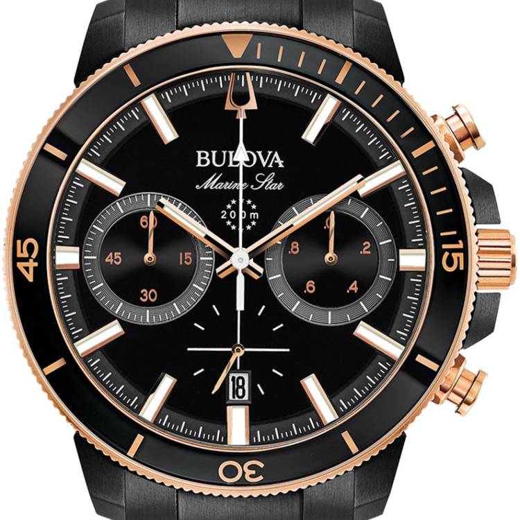 Bulova Watch Marine Star Mens - Black