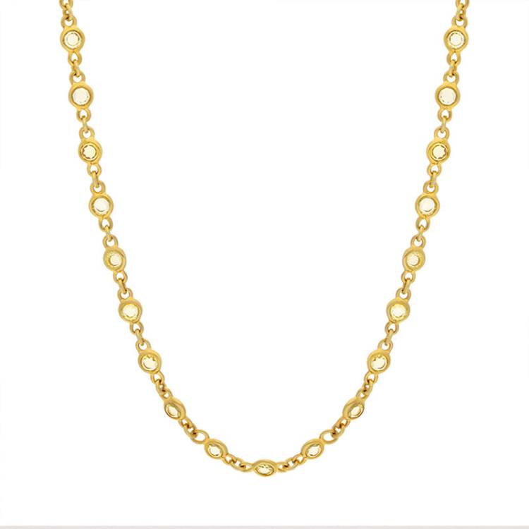Cameo Italy Sterling Silver Yellow Gold Plated Cubic Zirconia 45cm Chain Necklace D