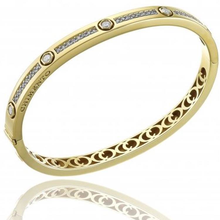 Chimento Armillas Be Mine 18ct Yellow Gold 0.66ct Diamond Hinged Bangle - 18cm