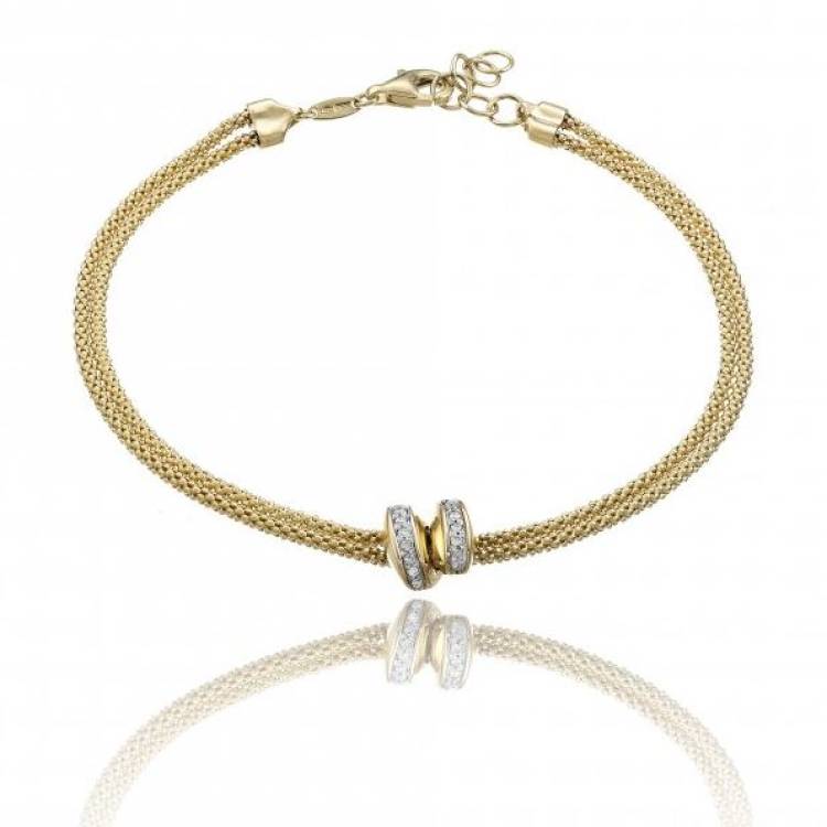 Chimento Stretch Volta 18ct Yellow Gold 0.06ct Diamond Bracelet - Gold