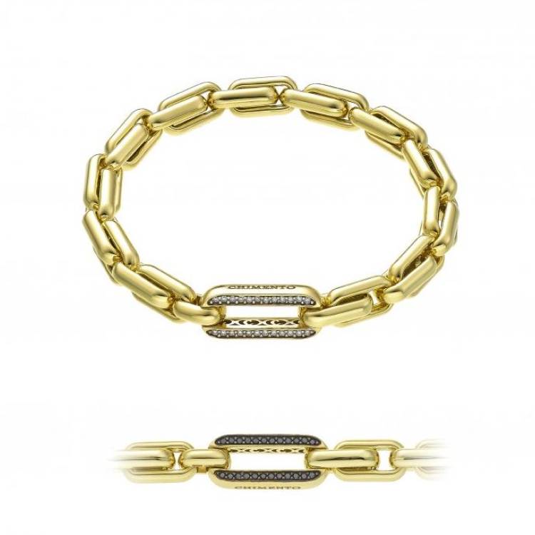Chimento X-tend 18ct Yellow Gold White and Black Diamond Stretch Bracelet - 17cm