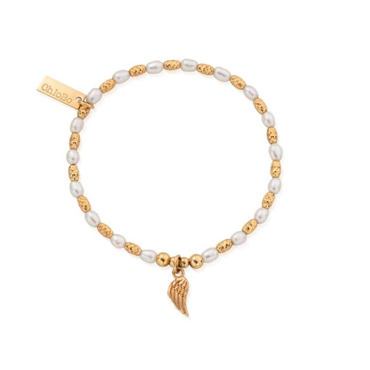 ChloBo Forever And Always Gold Plated Sterling Silver Angel Wing Bracelet - Gold
