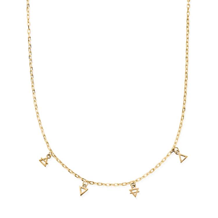 Chlobo Boho Luxe Gold Plated Multi Charm Elements Choker Necklace