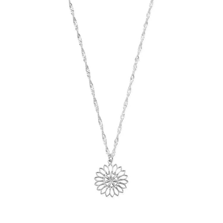 Chlobo Boho Luxe Twisted Rope Chain Flower Mandala Necklace