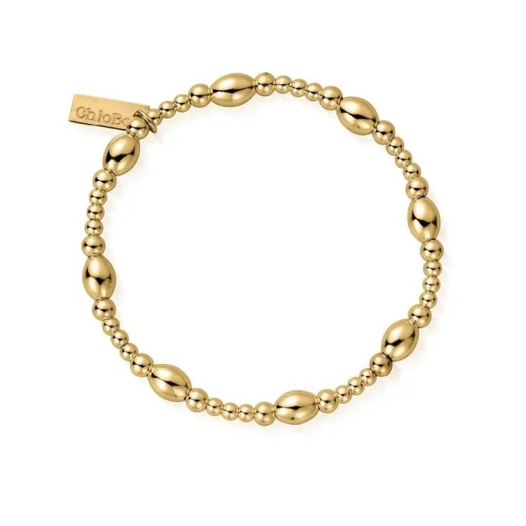 ChloBo Gold Plated Sterling Silver Cute Oval Bracelet - Sterling Silver