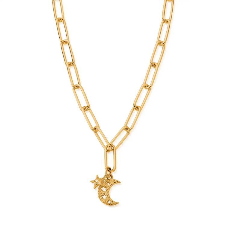 ChloBo Gold Plated Sterling Silver Link Chain Hope & Guidance Necklace - Sterling Silver