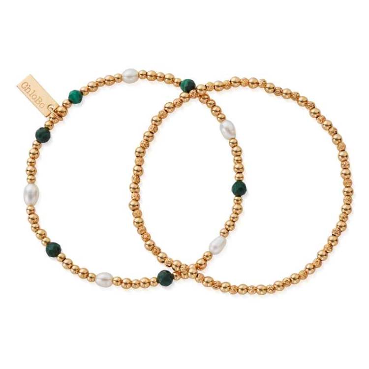 ChloBo Gold Plated Sterling Silver Magical Beauty Set of Two Bracelet