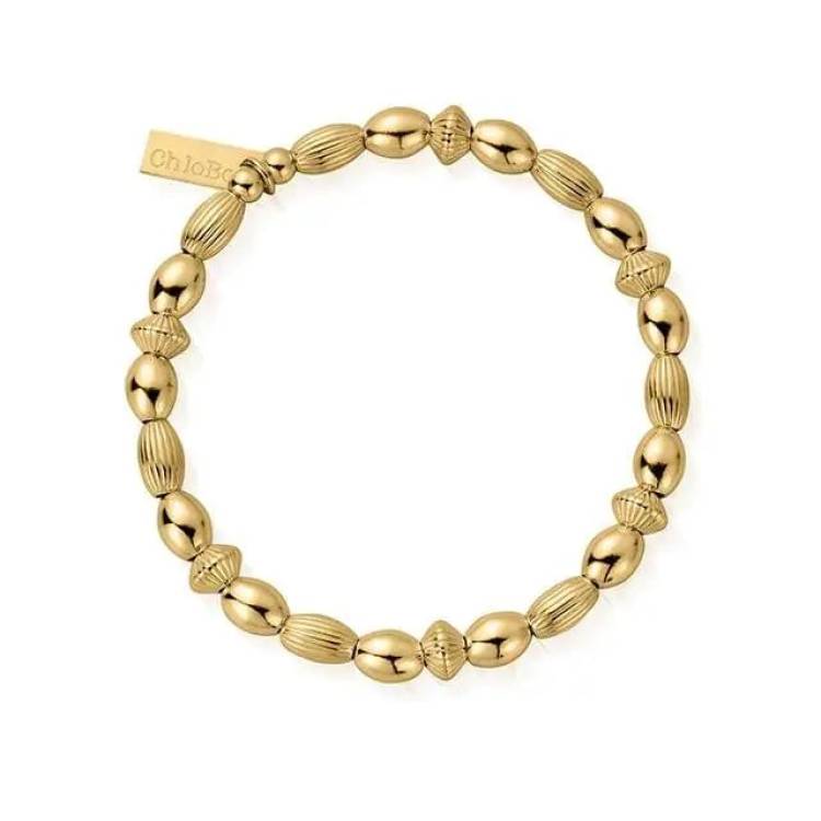 ChloBo Gold Plated Sterling Silver Mini Oval Disc Bracelet - Sterling Silver