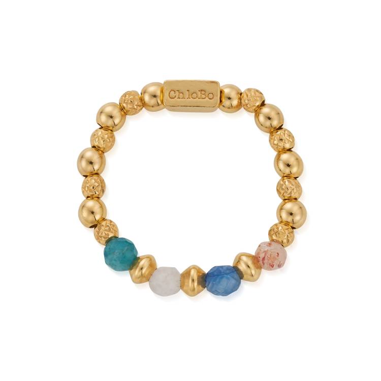Chlobo Gold Plated Sterling Silver Shadows of Peace Ring - S