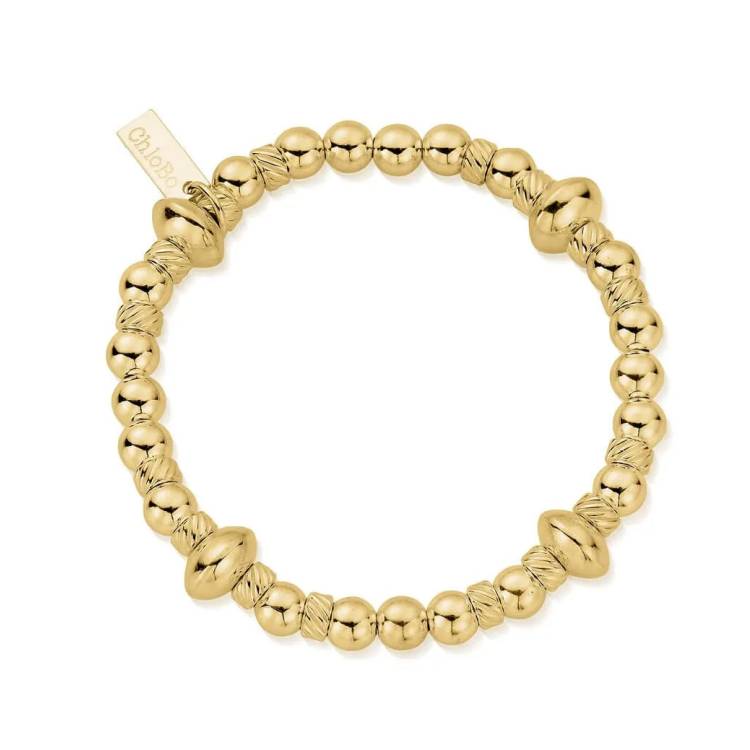 ChloBo Gold Plated Sterling Silver Twisted Disc Bracelet - Sterling Silver