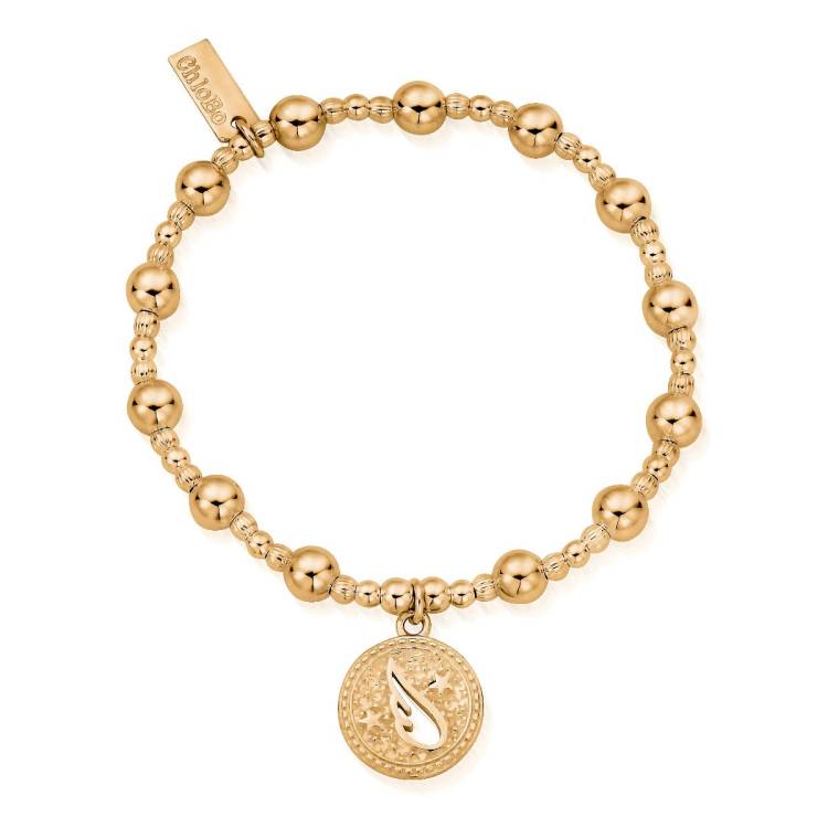 ChloBo Wandering Free Gold Plated Sterling Silver Wing of Protection Bracelet - Gold