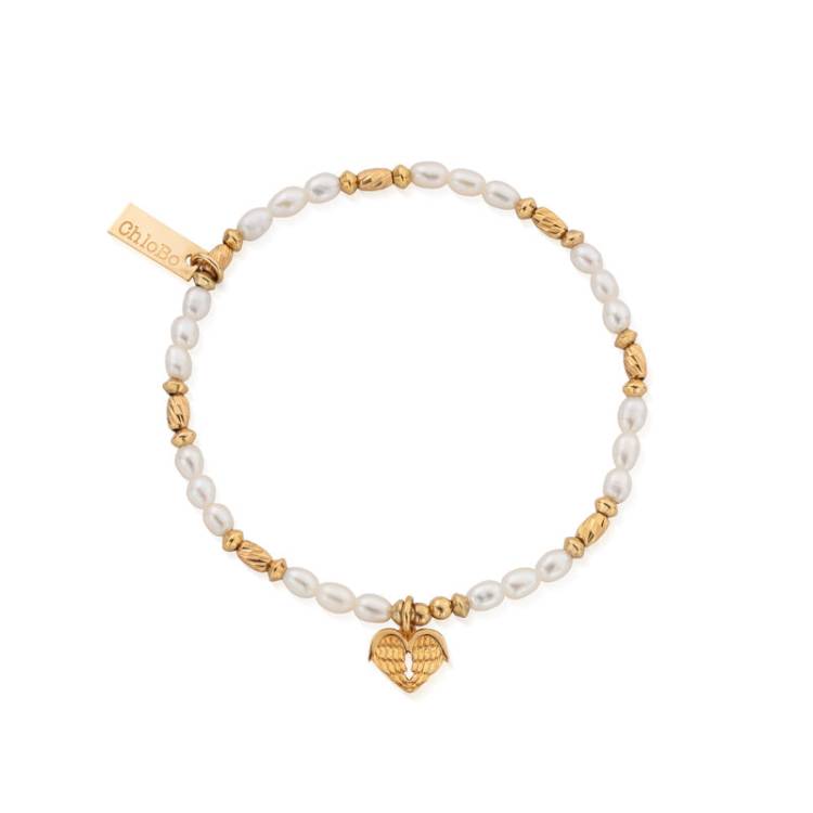 ChloBo Heart Of Love Gold Plated Sterling Silver Angel Wing Bracelet - Gold