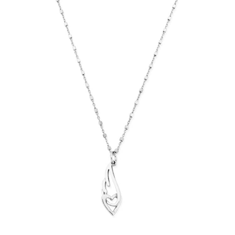Chlobo Iconics Delicate Cube Interlocking Heart and Angel Wing Necklace