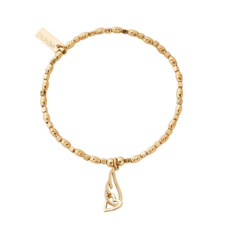 Chlobo Iconics Gold Plated Chlobo Iconics Soul Glow Interlocking Heart and Angel Wing Bracelet