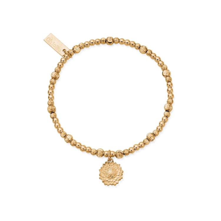Chlobo Iconics Gold Plated Cute Sparkle Sunflower Bracelet
