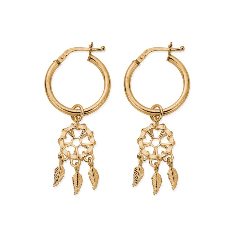 Chlobo Iconics Gold Plated Dream Catcher Hoop Earrings