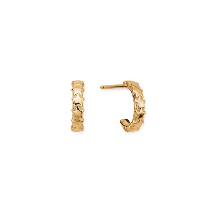 Chlobo Iconics Gold Plated Tiny Multi Star Huggie Hoop Earrings