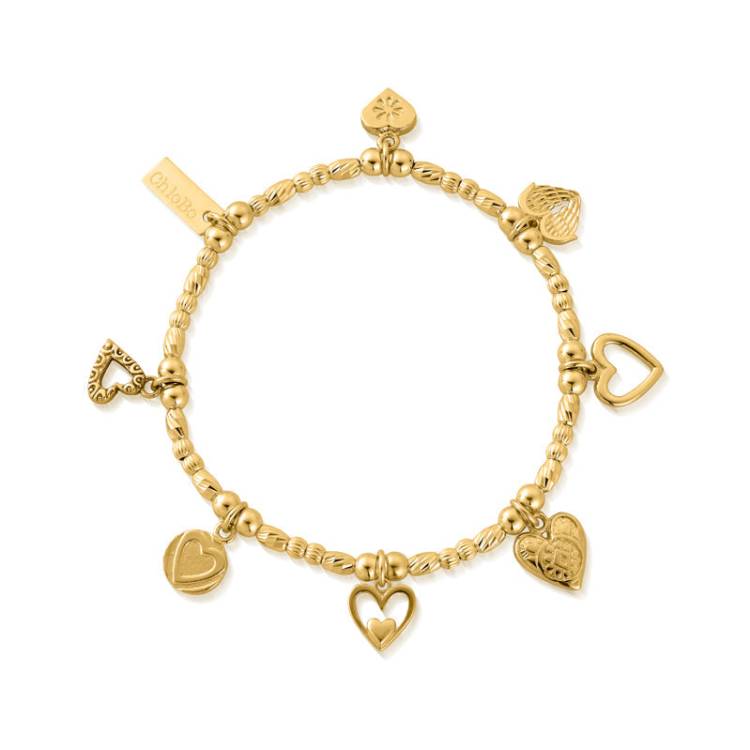 ChloBo Ideal Love Gold Plated Sterling Silver Charm Bracelet - Gold