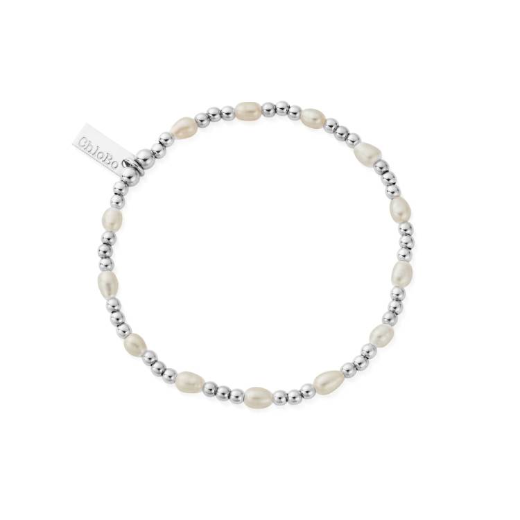 Chlobo Pearl Silver Cute Charm Bracelet