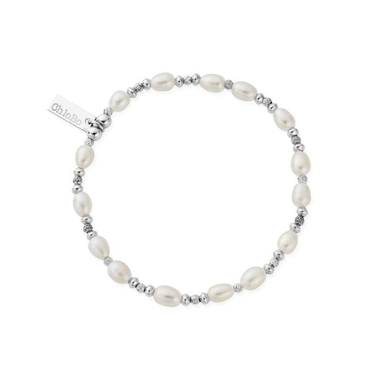 Chlobo Pearl Silver Sparkle Bracelet