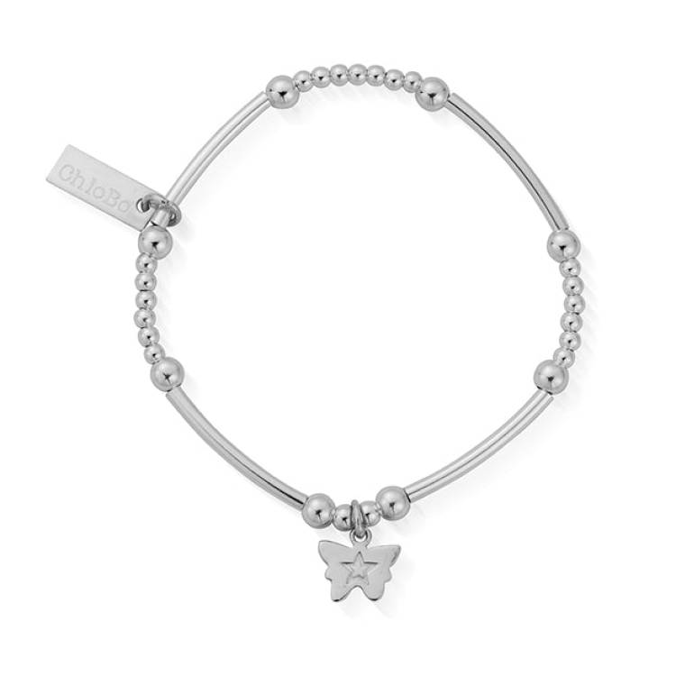 ChloBo Sterling Silver Children's Cute Mini Butterfly Bracelet - Silver
