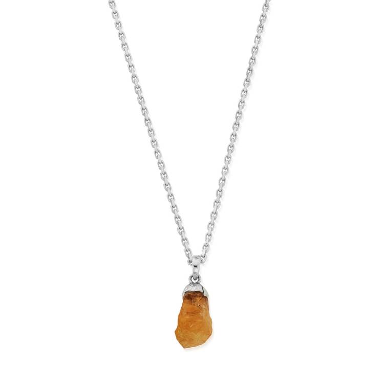 ChloBo Sterling Silver Citrine Raw Nugget Necklace - Sterling Silver