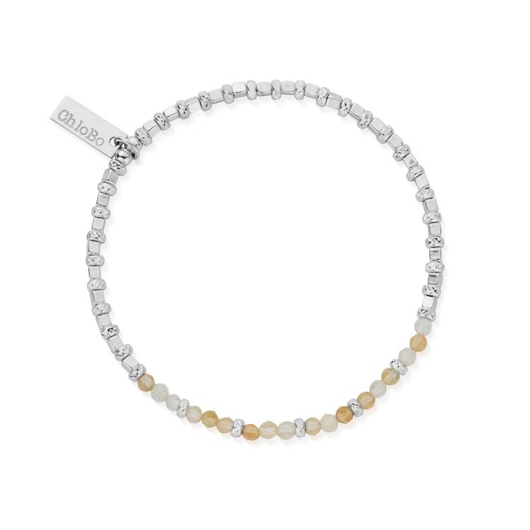 ChloBo Sterling Silver Citrine Sparkle Cube Bracelet - Sterling Silver