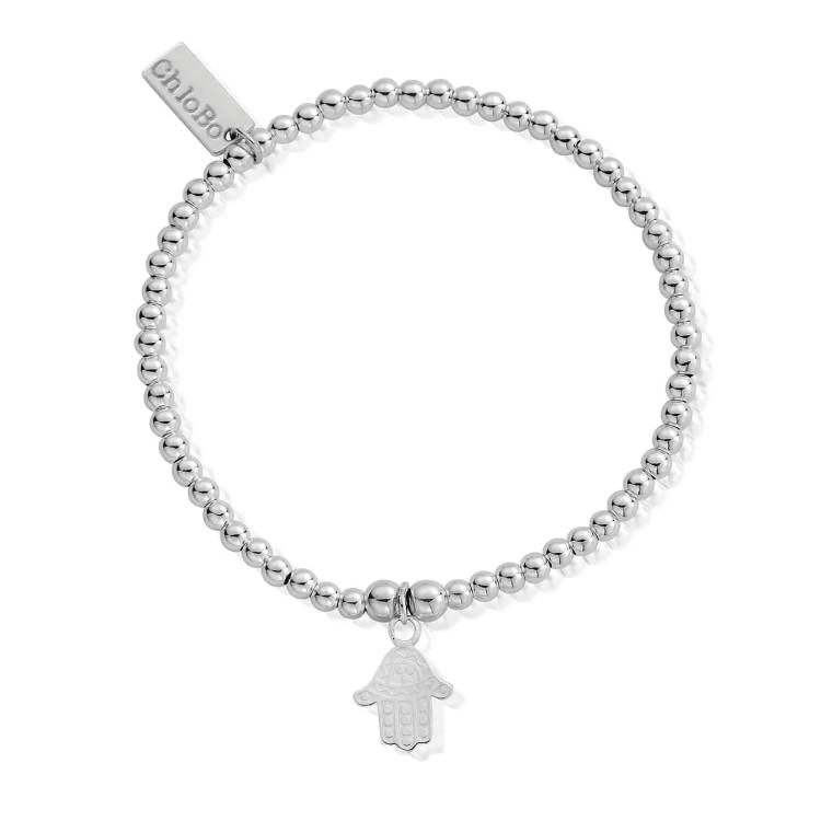 ChloBo Sterling Silver Cute Charm Hamsa Hand Bracelet - Sterling Silver