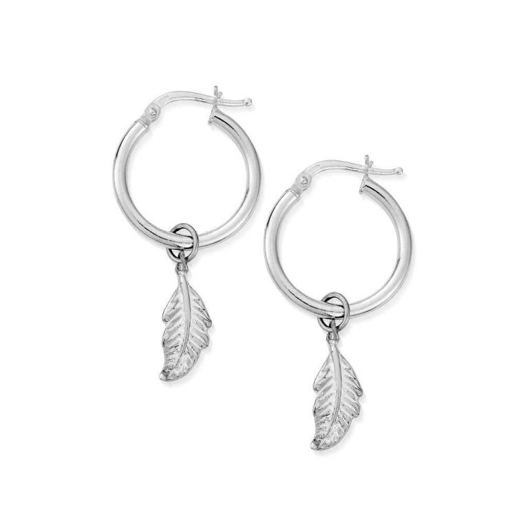ChloBo Sterling Silver Didi Feather Hoop Earrings - Sterling Silver