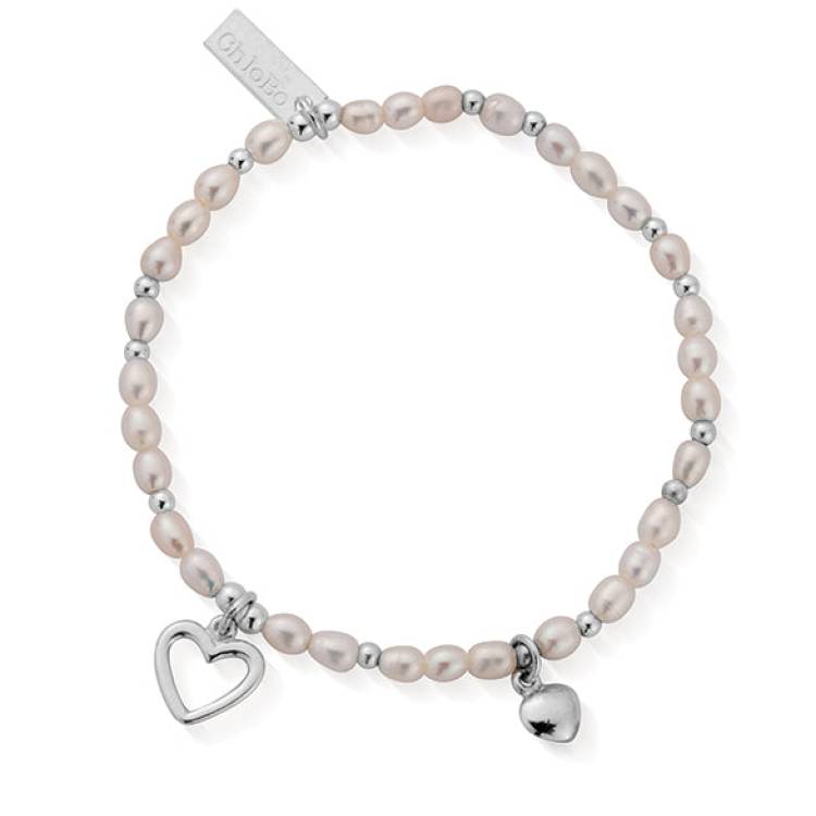 ChloBo Sterling Silver Forever Love Pearl Bracelet - Silver