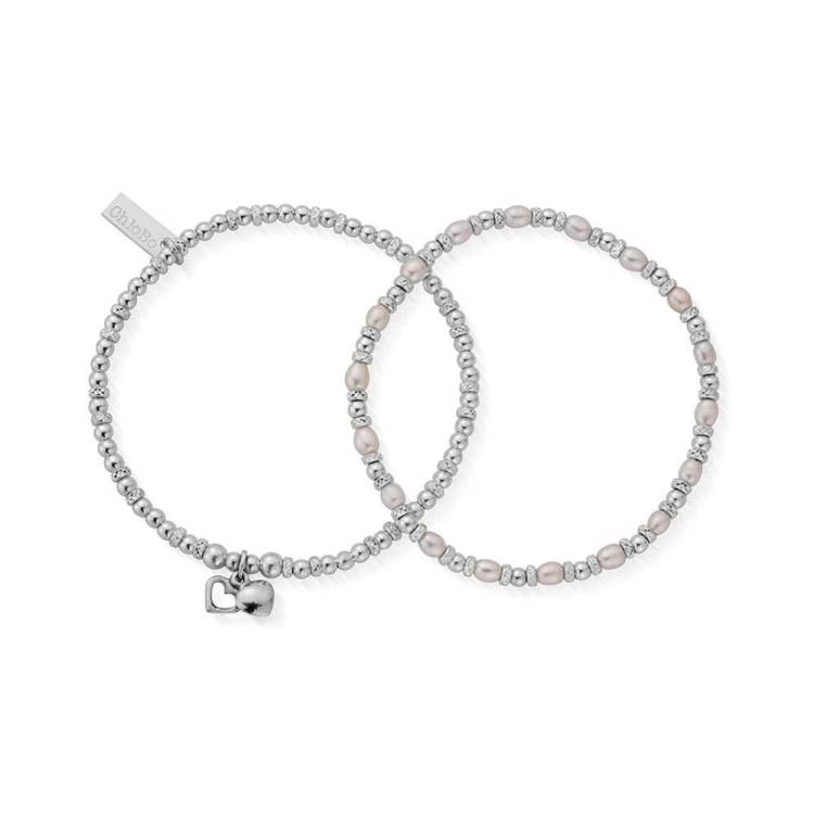 ChloBo Sterling Silver Forever Love Set of 2 Bracelets - Silver