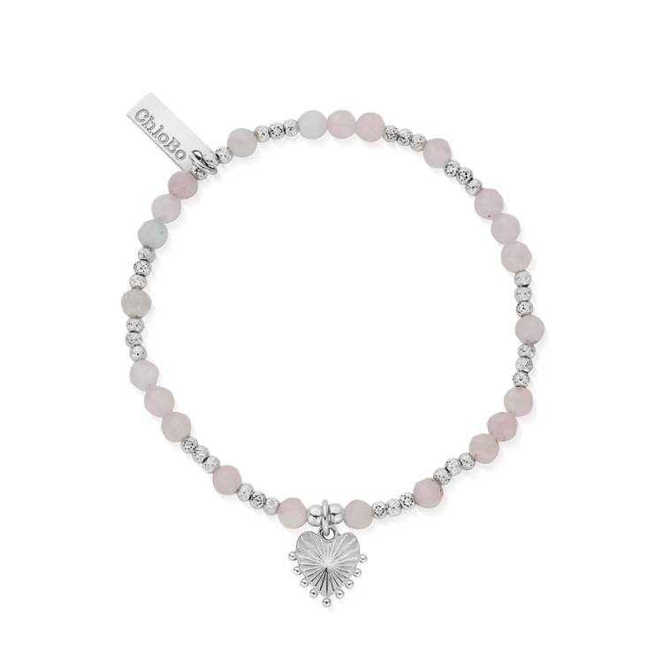 ChloBo Sterling Silver Glowing Beauty Rose Quartz Bracelet - Sterling Silver