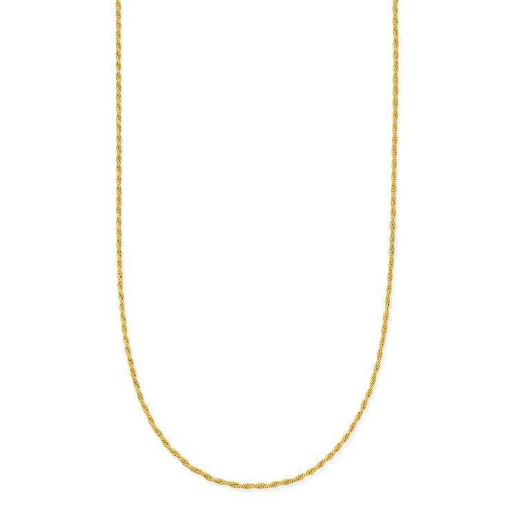 ChloBo Sterling Silver Gold Plated Dainty Rope Chain Necklace - Yellow Gold PVD